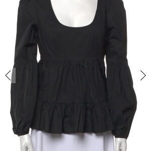 Cinq à Sept Black Peplum Blouse small beautiful blouse pristine